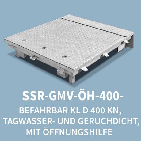 Schachtabdeckung: Typ wasserdicht SSR GMV ÖH 400kN LKW befahrbar mit Öffnungshilfe