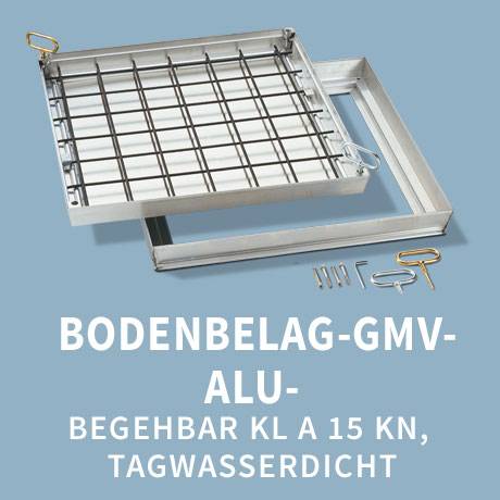 Schachtabdeckung: Typ Bodenbelag Alu begehbar 15kN tagwasserdicht