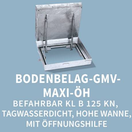 Schachtabdeckung: Typ Bodenbelag maxi 125kN tagwasserdicht mit Öffnungshilfe