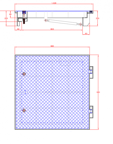 Schachtabdeckung Typ wasserdicht SSR GMV ÖH 125kN Skizze